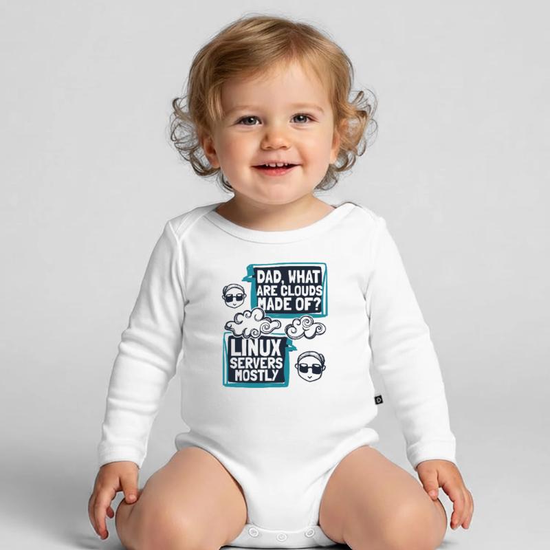 Papa quels sont les clouds faits de Developer Coder Body Bébé bio manches longues