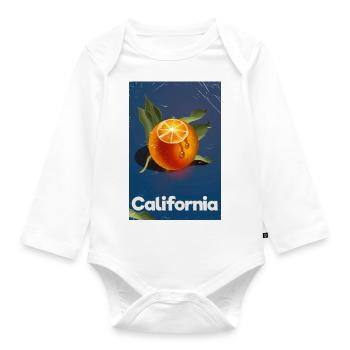 California Oranges travel poster - Organic Longsleeve Baby Bodysuit - white - Front