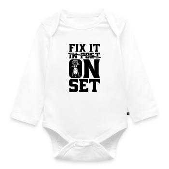Fix It On Set Filmmaking Cinematographer Filmmaker - Organic Longsleeve Baby Bodysuit - white - Front