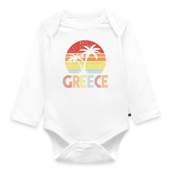 Greece - Baby Bio-Langarm-Body - Weiß - Vorne