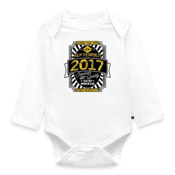 2017 SEPTEMBER - Organic Longsleeve Baby Bodysuit - white - Front