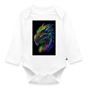 female dragon - Organic Longsleeve Baby Bodysuit - white - Front