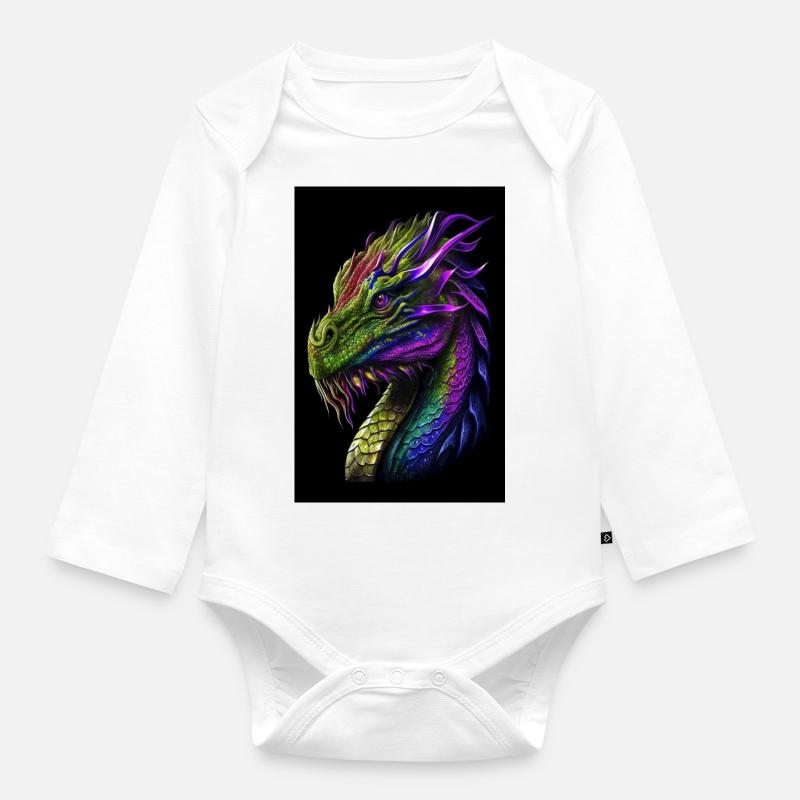dragon sage - Body Bébé bio manches longues - blanc
