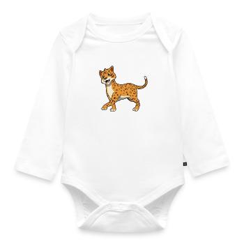 Kawaii Jaguar - Body Bébé bio manches longues - blanc - Devant