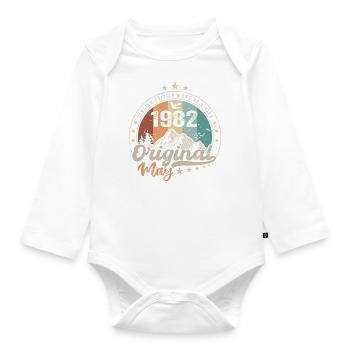 Mai 1982 Original Cadeau D'anniversaire Mai 1982 - Body Bébé bio manches longues - blanc - Devant