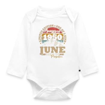 Juin 1950 Vintage Cadeau D’anniversaire 73 ans - Body Bébé bio manches longues - blanc - Devant