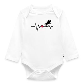 Heartbeat Show Jumper - Organic Longsleeve Baby Bodysuit - white - Front