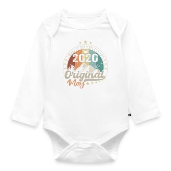 Mai 2020 Original Cadeau D'anniversaire Mai 2020 - Body Bébé bio manches longues - blanc - Devant