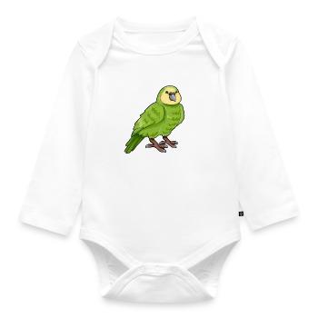Kawaii Kakapo - Organic Longsleeve Baby Bodysuit - white - Front