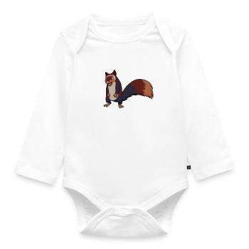 Écureuil géant Kawaii - Body Bébé bio manches longues - blanc - Devant