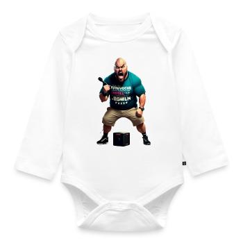 Motivationstrainer - Baby Bio-Langarm-Body - Weiß - Vorne