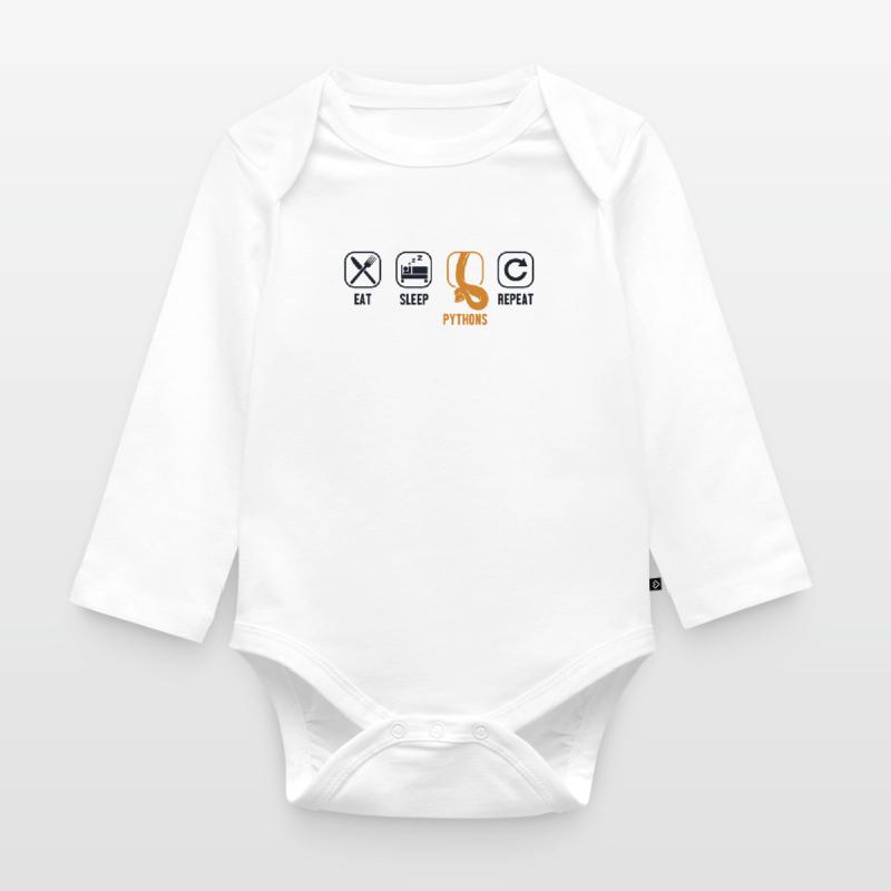 Eat Sleep Pythons Repeat Python Snake Banana Organic Longsleeve Baby Bodysuit