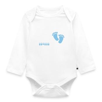 Pépé 2025 en cours, Cadeau Futur Papy - Body Bébé bio manches longues - blanc - Devant