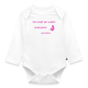 Ich habe so lange auf dich gewartet PNK WE - Body Bébé bio manches longues - blanc - Devant