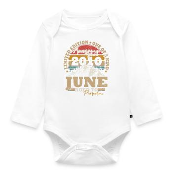 Juin 2010 Vintage Cadeau D’anniversaire 13 ans - Body Bébé bio manches longues - blanc - Devant