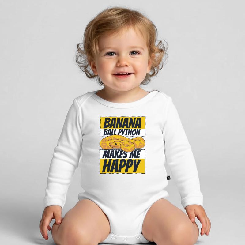 Me rend heureux Serpent Python Boule de banane Python Body Bébé bio manches longues