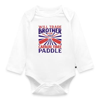 Handle brother for carbon paddle - dragon boat - Organic Longsleeve Baby Bodysuit - white - Front