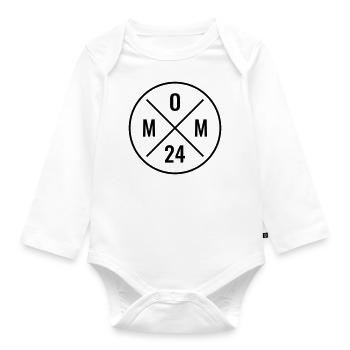 Mom 24 Baby Geburt Mutter Muttertag Mama 2024 - Baby Bio-Langarm-Body - Weiß - Vorne