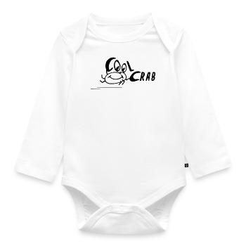 Cool Crab Coole Krabbe baby lustiges Bild funny - Baby Bio-Langarm-Body - Weiß - Vorne