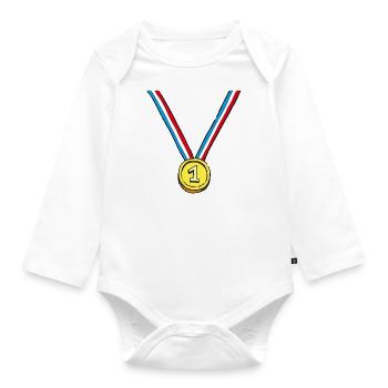 T-shirt Médaille d'or de la meilleure soeur - Body Bébé bio manches longues - blanc - Devant