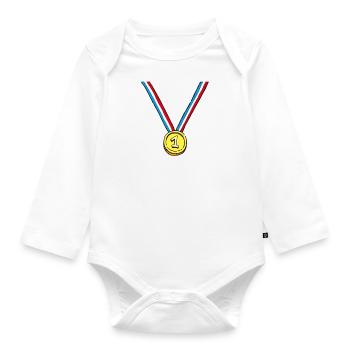 T-shirt Médaille d'or du meilleur beau-frère - Body Bébé bio manches longues - blanc - Devant