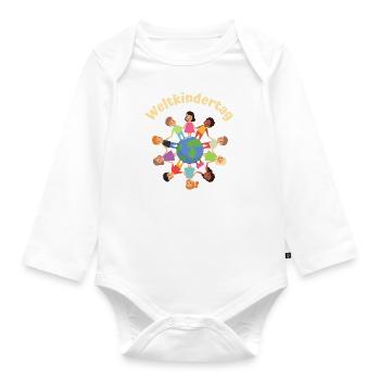 Weltkindertag - Baby Bio-Langarm-Body - Weiß - Vorne