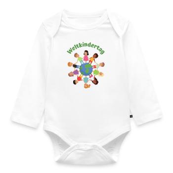 Weltkindertag - Baby Bio-Langarm-Body - Weiß - Vorne
