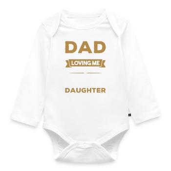 Cadeau père-fille - Body Bébé bio manches longues - blanc - Devant