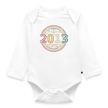 Original 2013 Vintage Geburtstagsgeschenk 2013 - Baby Bio-Langarm-Body - Weiß - Vorne