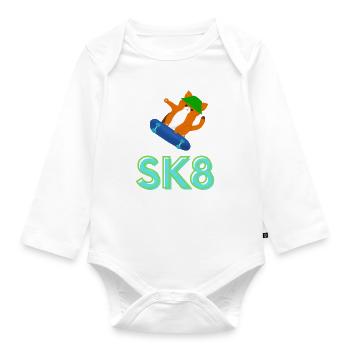 SK8 - Organic Longsleeve Baby Bodysuit - white - Front