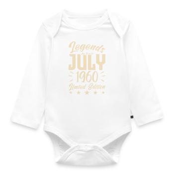Naissance En Juillet 1960. Cadeau d'anniversaire. - Body Bébé bio manches longues - blanc - Devant