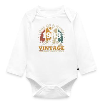Vintage 1983 Retro Vintage Geburtstagsgeschenk - Baby Bio-Langarm-Body - Weiß - Vorne