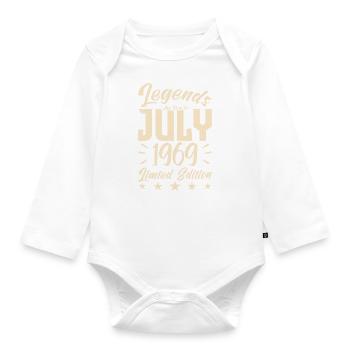 Naissance En Juillet 1969. Cadeau d'anniversaire. - Body Bébé bio manches longues - blanc - Devant