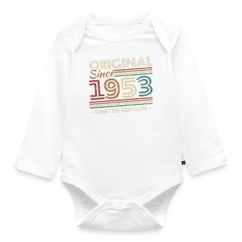 Original 1953 Vintage Birthday Gift 1953 - Organic Longsleeve Baby Bodysuit - white - Front