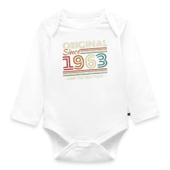 Original 1963 Vintage Birthday Gift 1963 - Organic Longsleeve Baby Bodysuit - white - Front