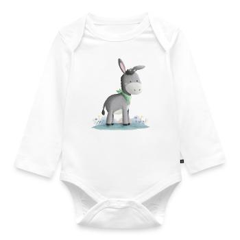 Kleines Eselchen - Baby Bio-Langarm-Body - Weiß - Vorne