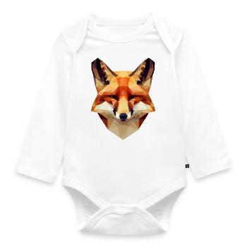 Faszinierender Polygon-Fuchs - Modernes - Baby Bio-Langarm-Body - Weiß - Vorne