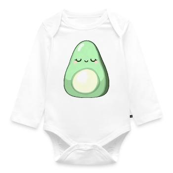 Chillende Avocado - Baby Bio-Langarm-Body - Weiß - Vorne