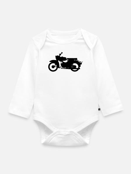 Simson Sperber / Habicht Silhouette - Baby Bio-Langarm-Body - Weiß