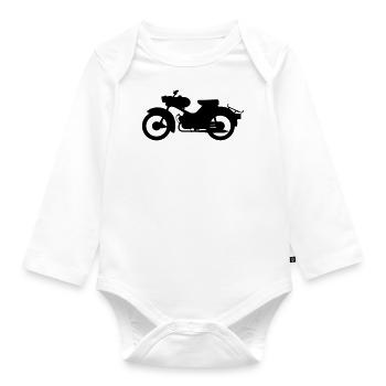 Simson Sparrow Silhouette - Organic Longsleeve Baby Bodysuit - white - Front