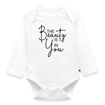 The Beauty is in You - Organic Longsleeve Baby Bodysuit - white - Front