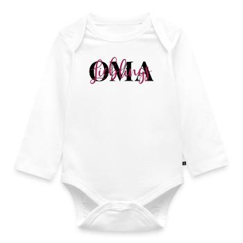Oma - Liebe - Farben anpassbar - Lieblingsoma - Baby Bio-Langarm-Body - Weiß - Vorne