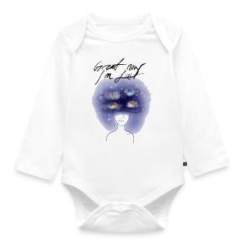 Lost in thought - Organic Longsleeve Baby Bodysuit - white - Front