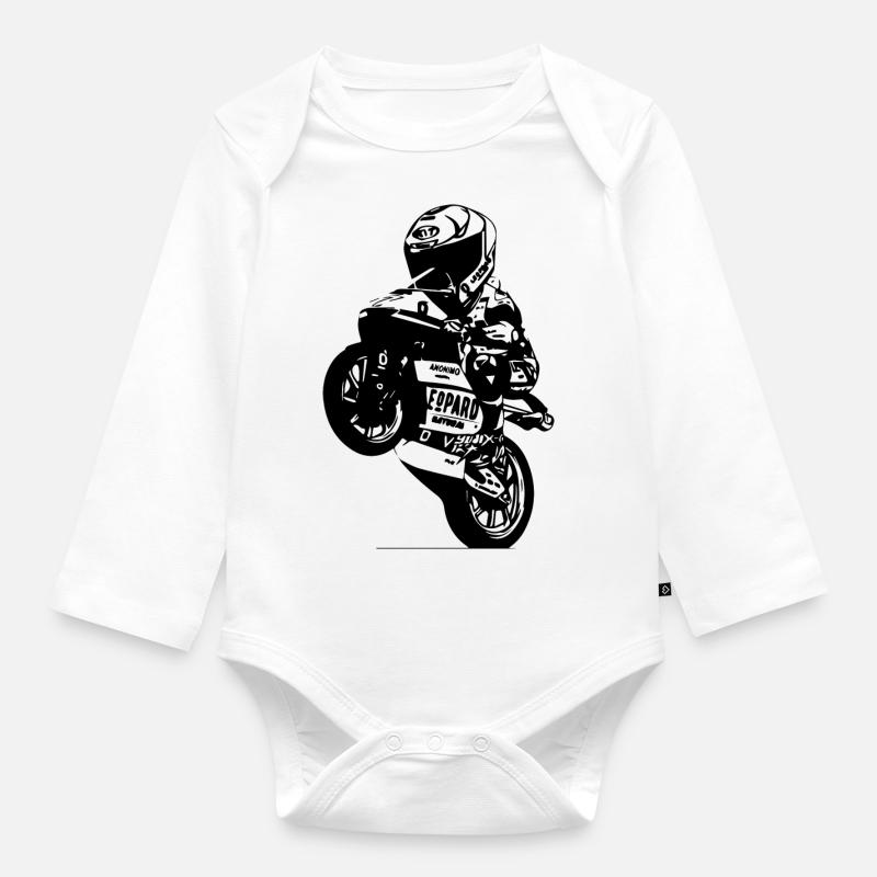 moto gp - Body Bébé bio manches longues - blanc