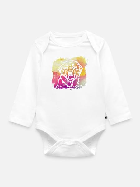 Labrador - Baby Bio-Langarm-Body - Weiß