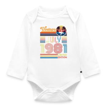 Geburtstag Juli 1981. Geschenk Juli 1981. - Baby Bio-Langarm-Body - Weiß - Vorne
