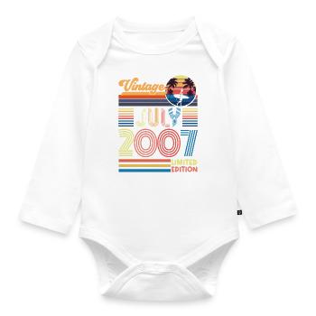 Geburtstag Juli 2007. Geschenk Juli 2007. - Baby Bio-Langarm-Body - Weiß - Vorne