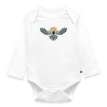 Bird of prey, falcon, eagle, goshawk, buzzard, falconer - Organic Longsleeve Baby Bodysuit - white - Front