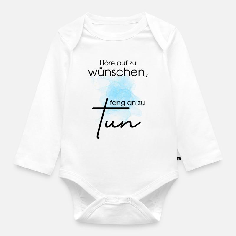 POSITIVE EINSTELLUNG MINDSET Motivation - Baby Bio-Langarm-Body - Weiß