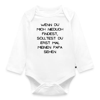Niedlich wie mein Papa - Baby Bio-Langarm-Body - Weiß - Vorne